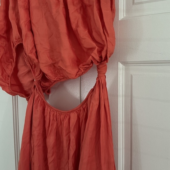 FARM Rio Coral One-Shoulder Midi Dress with tie knot cut out size medium - Picture 9 of 9